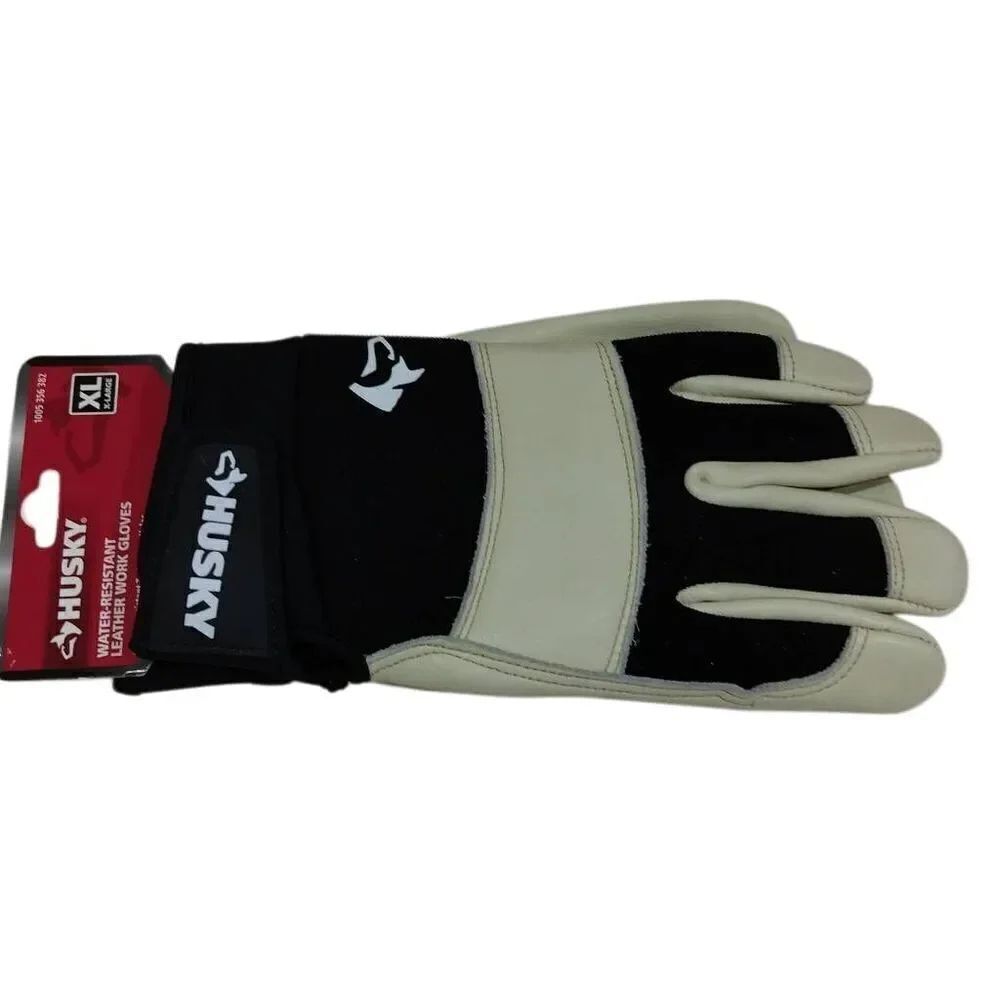 Husky Water Resistant Leather Work Gloves NWT XL